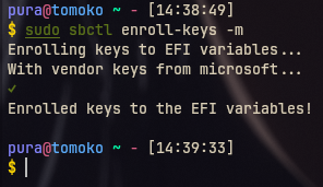 enroll keys output