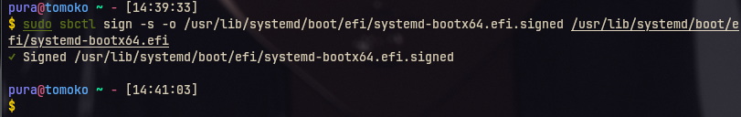 sign efi output