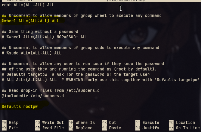 sudoers